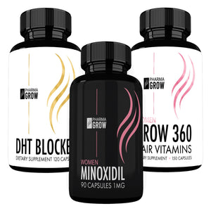 Pharma Grow Kit Minoxidil 1 mg + Hair Vitamins Grow 360 Women + DHT Blocker - Pharma Grow