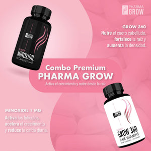 Pharma Grow Kit Minoxidil 1 mg + Hair Vitamins Grow 360 Women - Pharma Grow