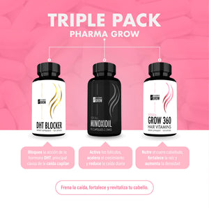 Pharma Grow Kit Minoxidil 2.5 mg + Hair Vitamins Grow 360 Women + DHT Blocker - Pharma Grow