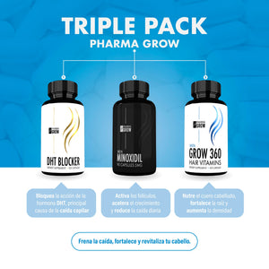 Pharma Grow Kit Minoxidil 5 mg + Hair Vitamins Grow 360 Men + DHT Blocker - Pharma Grow