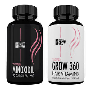Pharma Grow Kit Minoxidil 1 mg + Hair Vitamins Grow 360 Women - Pharma Grow