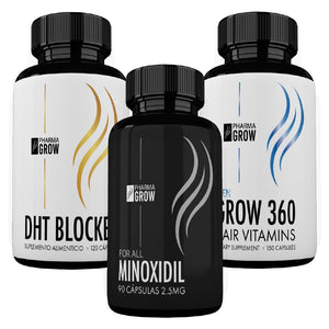Pharma Grow Kit Minoxidil 2.5 mg + Hair Vitamins Grow 360 Men + DHT Blocker - Pharma Grow