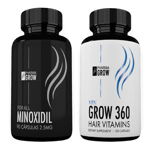 Pharma Grow Kit Minoxidil 2.5 mg + Hair Vitamins Grow 360 Men - Pharma Grow