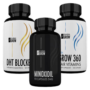Pharma Grow Kit Minoxidil 5 mg + Hair Vitamins Grow 360 Men + DHT Blocker - Pharma Grow