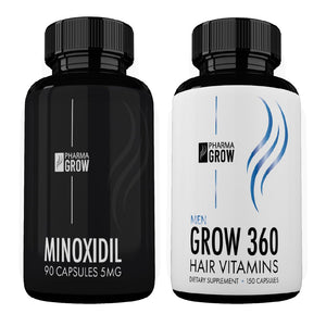 Pharma Grow Kit Minoxidil 5 mg + Hair Vitamins Grow 360 Men - Pharma Grow