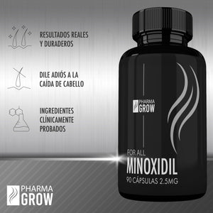 Pharma Grow Minoxidil 2.5 mg Oral Anticaída Capilar | Estimula el Crecimiento y Fortalecimiento de Cabello para hombre y mujeres - Pharma Grow