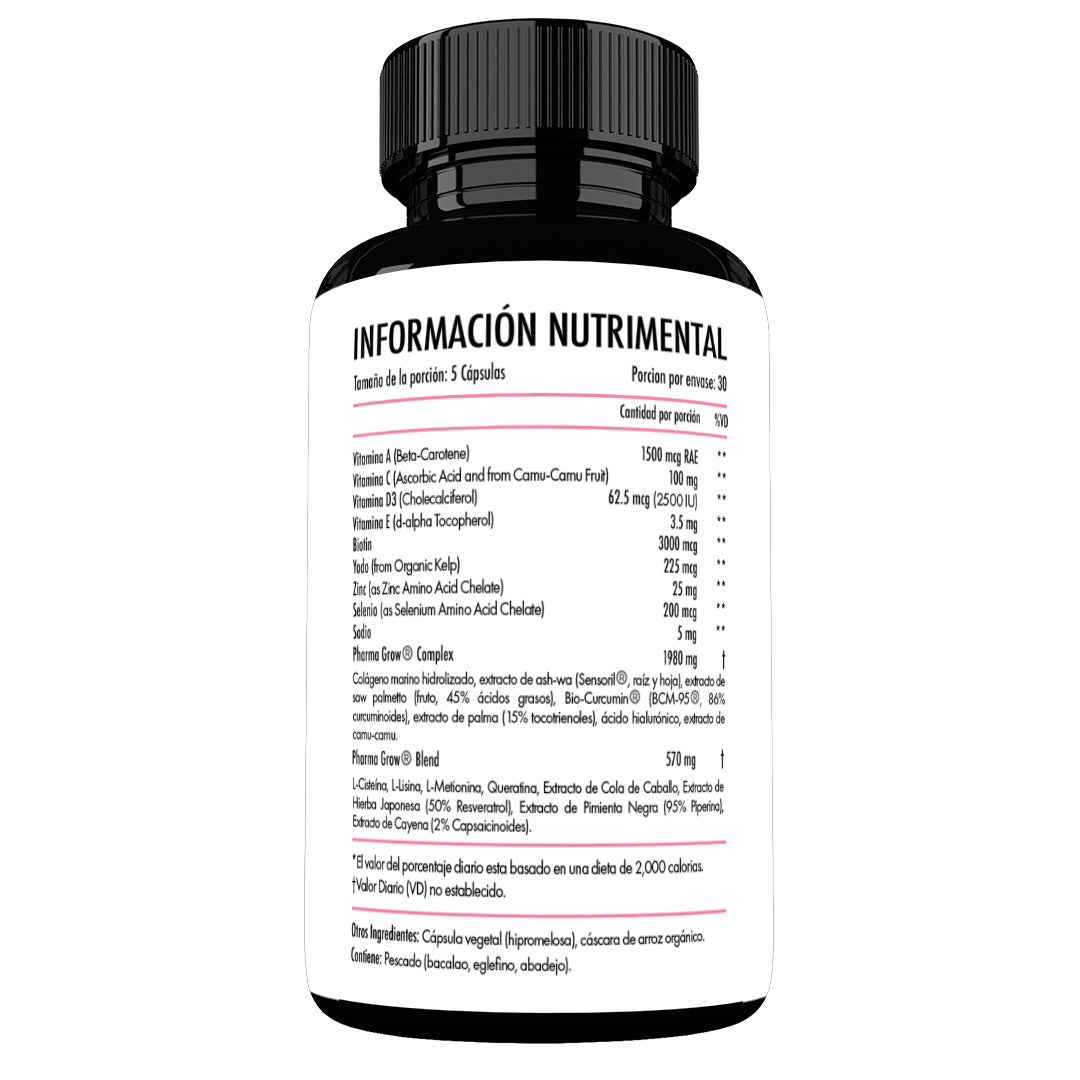 Pharma Grow GROW 360 Hair Vitamins – Suplemento para la Caída y Fortalecimiento del Cabello para Mujeres - Pharma Grow