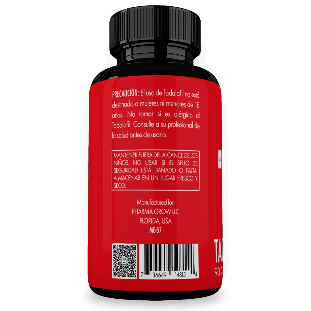 Pharma Grow Tadalafil 5 mg con 90 cápsulas de Cialis genérico - Pharma Grow