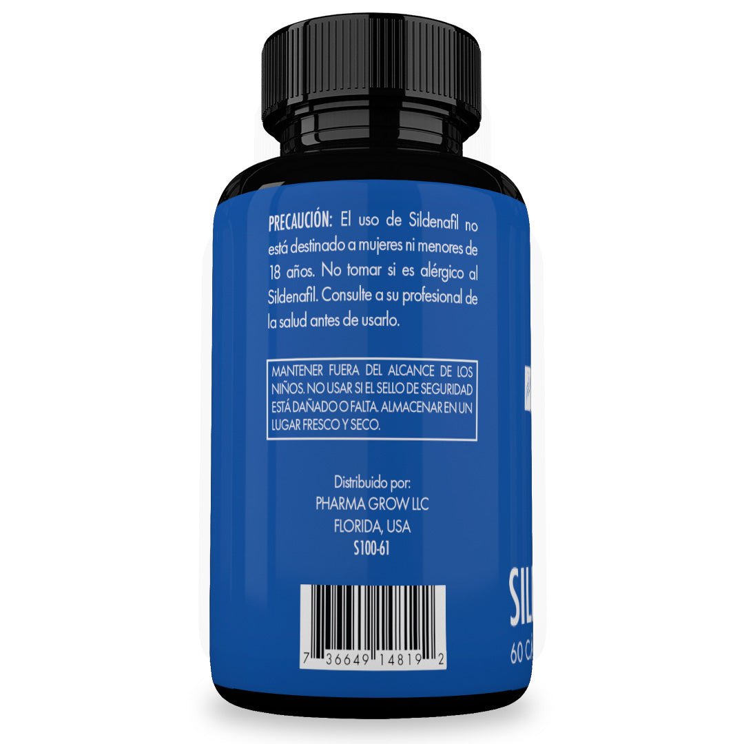 Pharma Grow® Sildenafil 100 mg con 60 Cápsulas Viagra Genérico - Pharma Grow