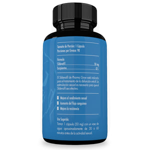 Pharma Grow® Sildenafil 50 mg con 90 Cápsulas Viagra Genérico