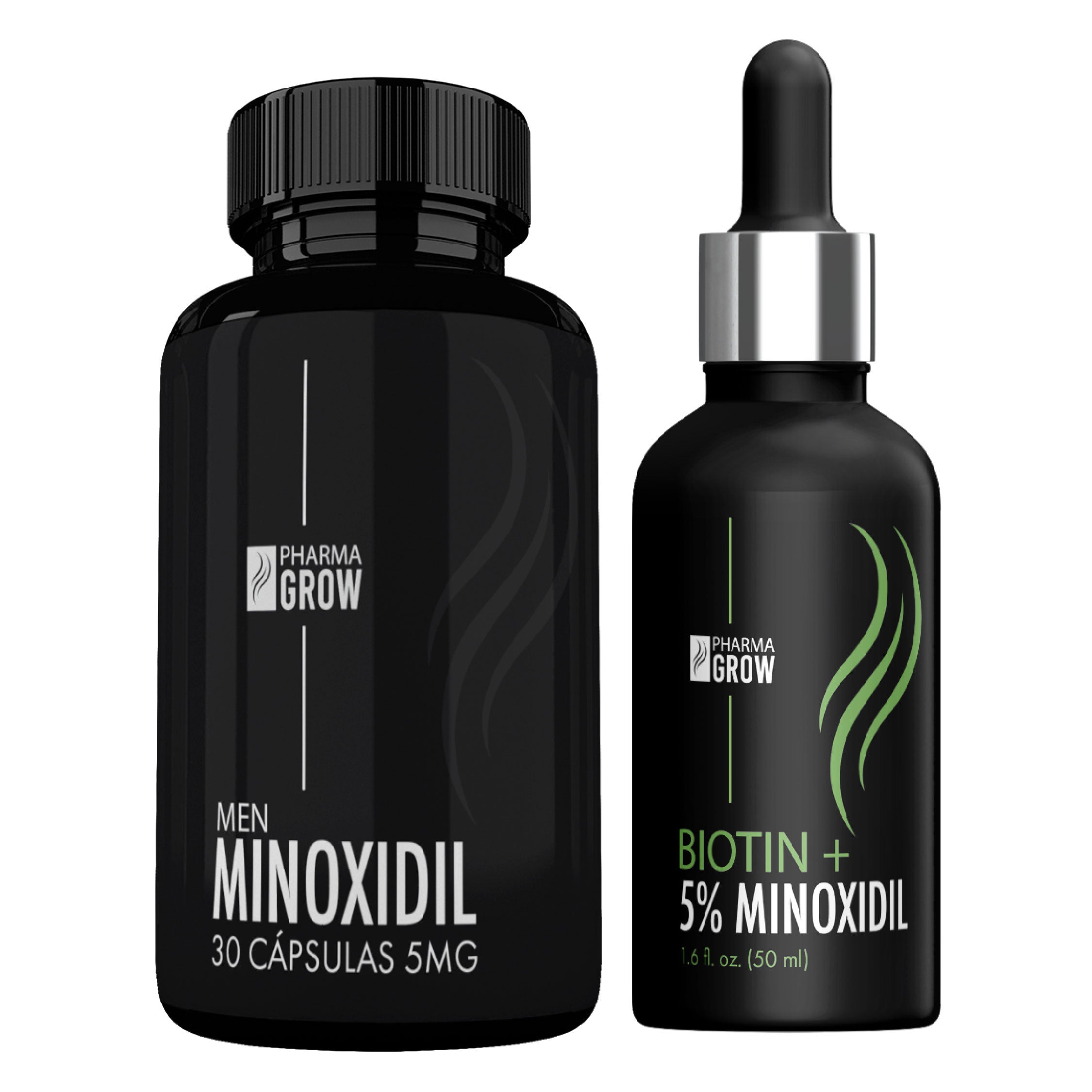 Pharma Grow MEN'S KIT for Hair Growth and Strengthening Minoxidil 5 mg (90 Caps) + Minoxidil 5% with Biotin (50 ml Topical Solution)