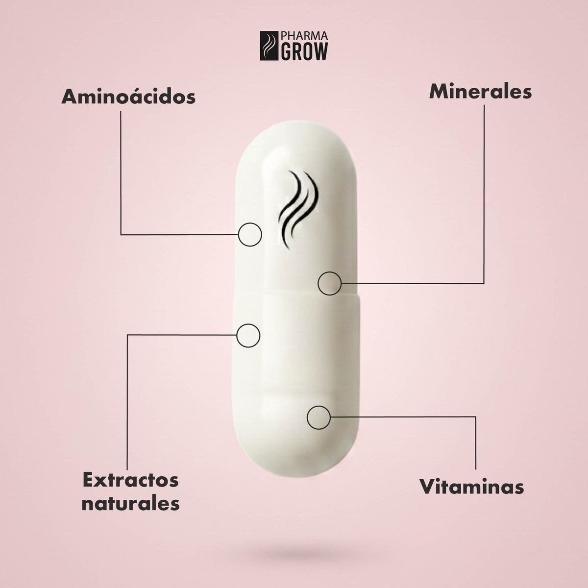 Ingredientes clave - GROW 360 Hair Vitamins | Suplemento para la Caída y Fortalecimiento del Cabello para Mujeres - Pharma Grow Labs. Envíos a todo México.
