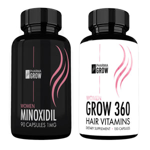 Pharma Grow Kit Minoxidil 1 mg + Hair Vitamins Grow 360 Women - Pharma Grow