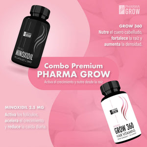 Pharma Grow Kit Minoxidil 2.5 mg + Hair Vitamins Grow 360 Women - Pharma Grow