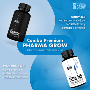 Pharma Grow Kit Minoxidil 5 mg + Hair Vitamins Grow 360 Men - Pharma Grow