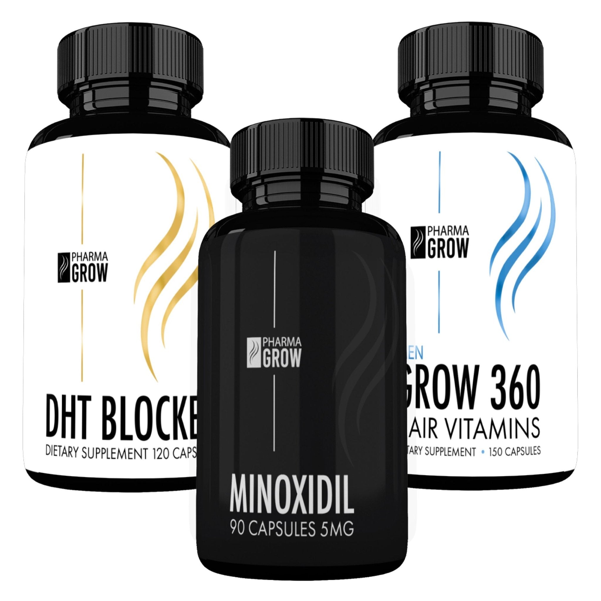 Pharma Grow Kit Minoxidil 5 mg + Hair Vitamins Grow 360 Men + DHT Blocker - Pharma Grow