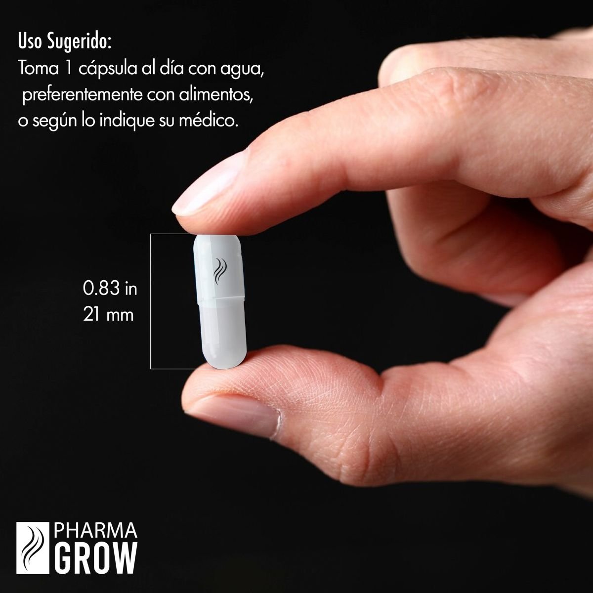 Consumo sugerido - Kit para Crecimiento y Fortalecimiento del Cabello Minoxidil 5 mg (90 Cápsulas) + Minoxidil 5% con Biotina (Solución Tópica 50 ml) - Pharma Grow Labs. Envíos a todo México.