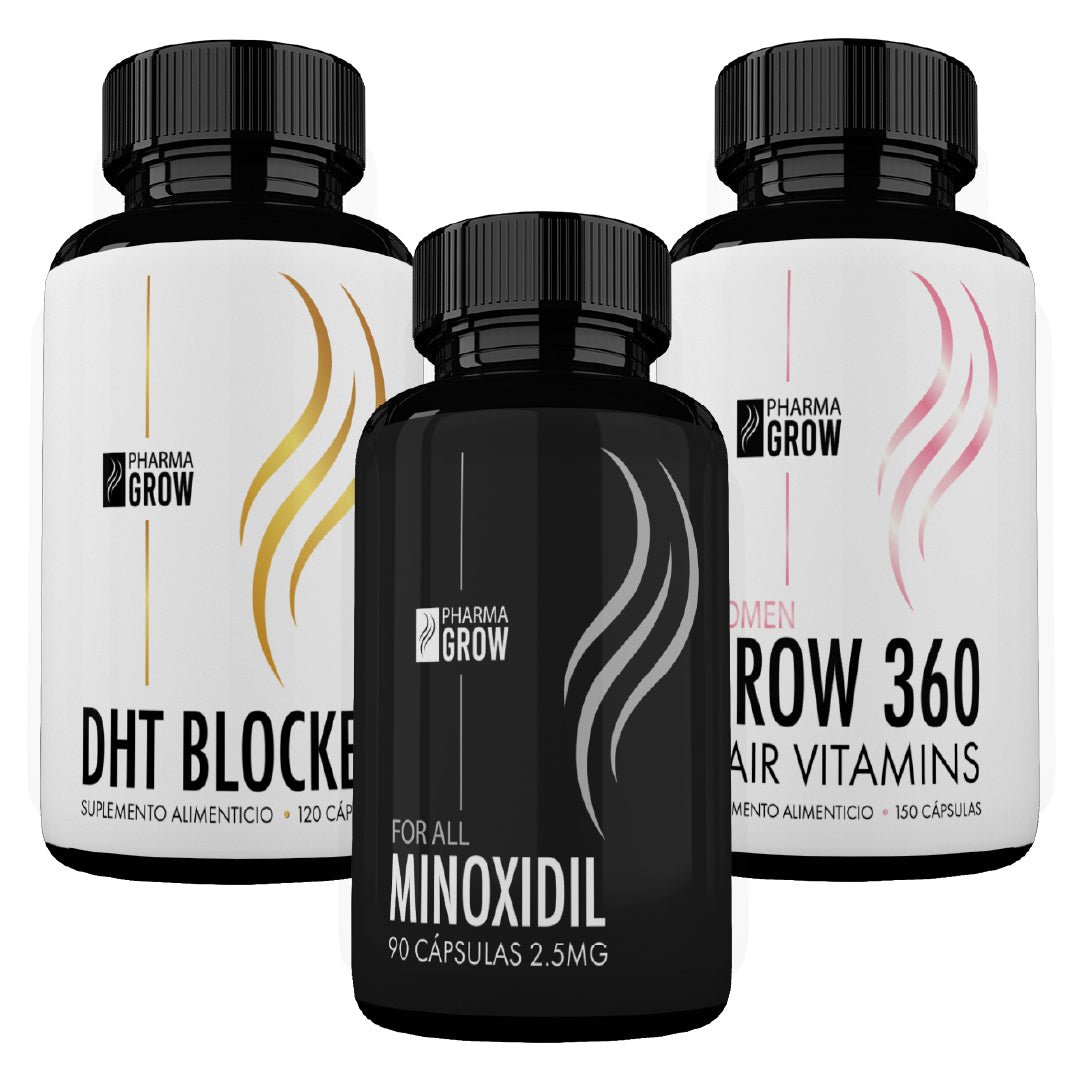 Pharma Grow Kit Minoxidil 2.5 mg + Hair Vitamins Grow 360 Women + DHT Blocker - Pharma Grow