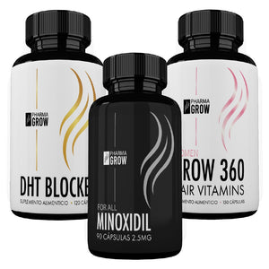 Pharma Grow Kit Minoxidil 2.5 mg + Hair Vitamins Grow 360 Women + DHT Blocker - Pharma Grow
