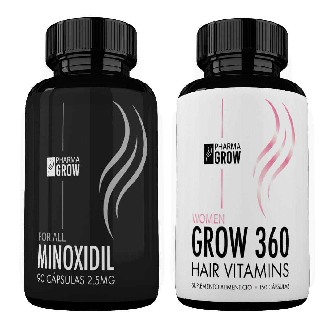 Pharma Grow Kit Minoxidil 2.5 mg + Hair Vitamins Grow 360 Women - Pharma Grow