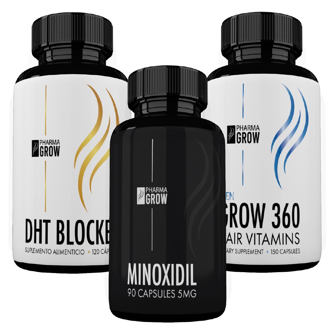 Pharma Grow Kit Minoxidil 5 mg + Hair Vitamins Grow 360 Men + DHT Blocker - Pharma Grow