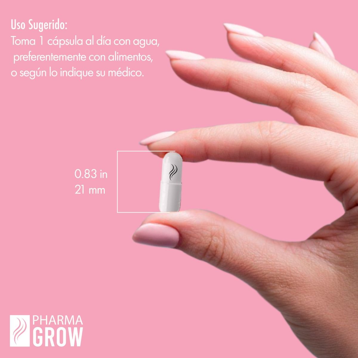 Pharma Grow KIT Mujer para el Crecimiento y Fortalecimiento del Cabello Minoxidil 5% con Biotina (Solución Tópica) + Minoxidil 1 mg (90 Cápsulas) - Pharma Grow