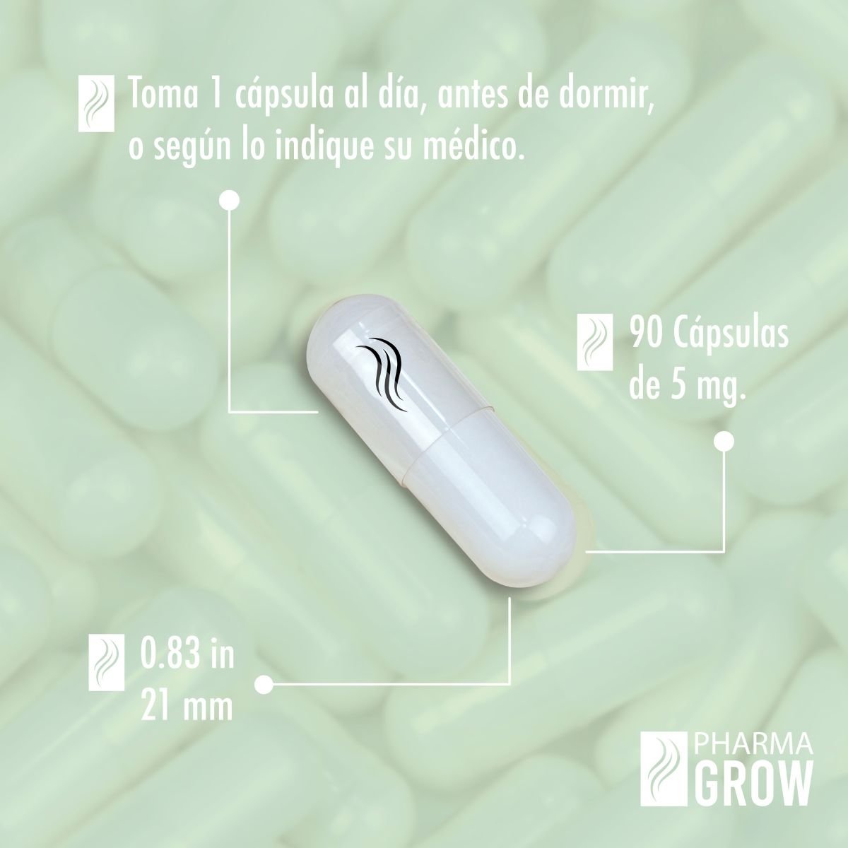 Pharma Grow KIT Completo para el Crecimiento y Fortalecimiento del Cabello Minoxidil 5% con Biotina (Solución Tópica) + Minoxidil 2.5% + Biotina 2.5% (90 Cápsulas) - Pharma Grow