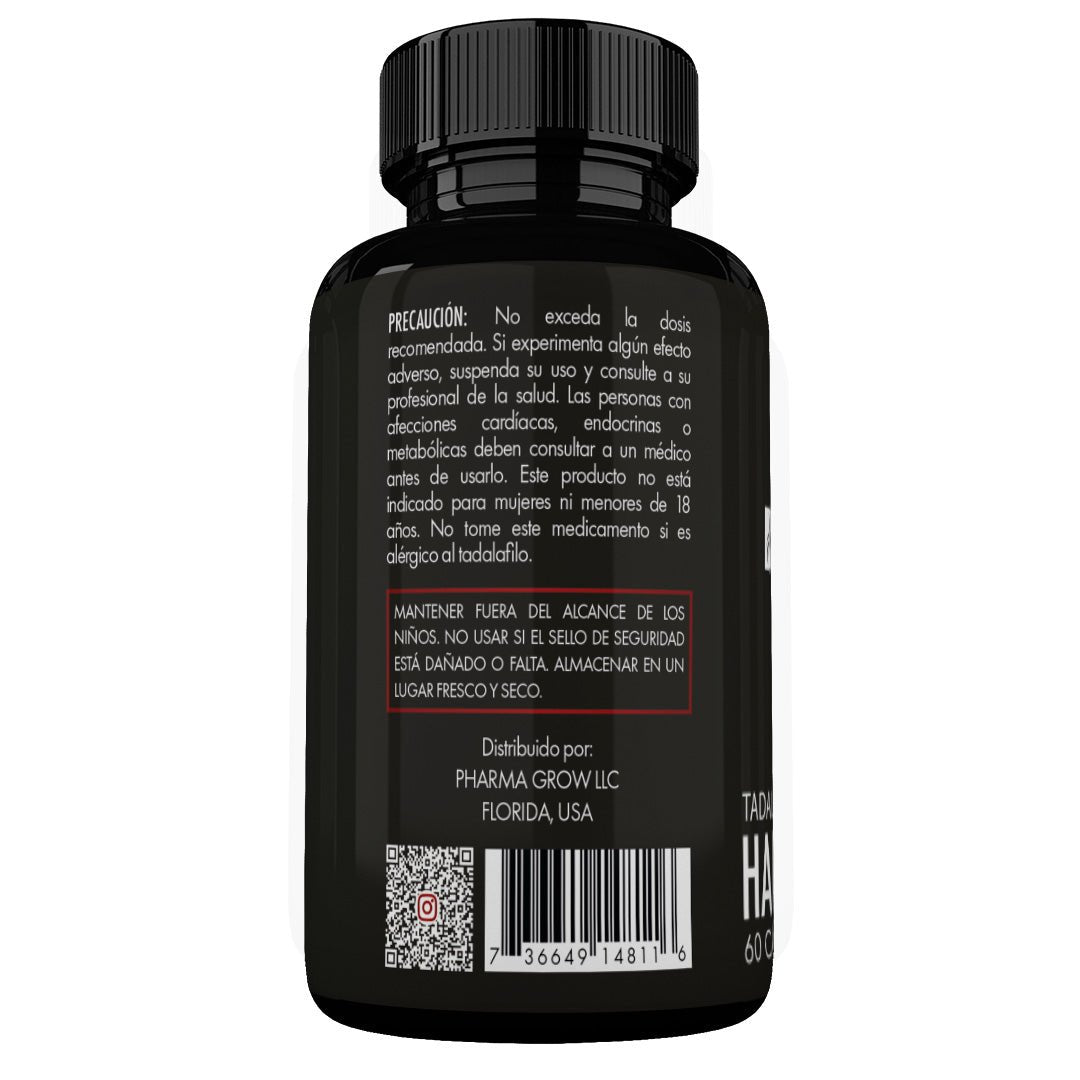 Información - HardGrow Tadalafil + Minoxidil, Vitalidad, Rendimiento y Crecimiento Capilar para Hombres - Pharma Grow Labs. Envíos a todo México.