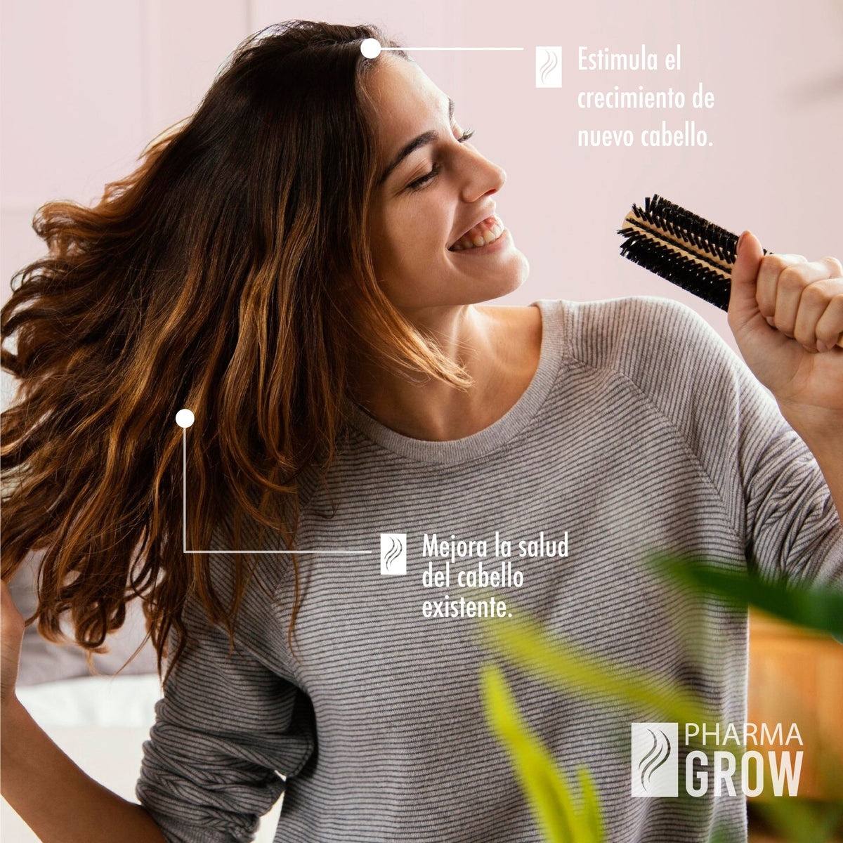 Beneficios - Minoxidil 1mg oral Crecimiento y fortalecimiento de Cabello para mujeres - Pharma Grow Labs. Envíos a todo México.