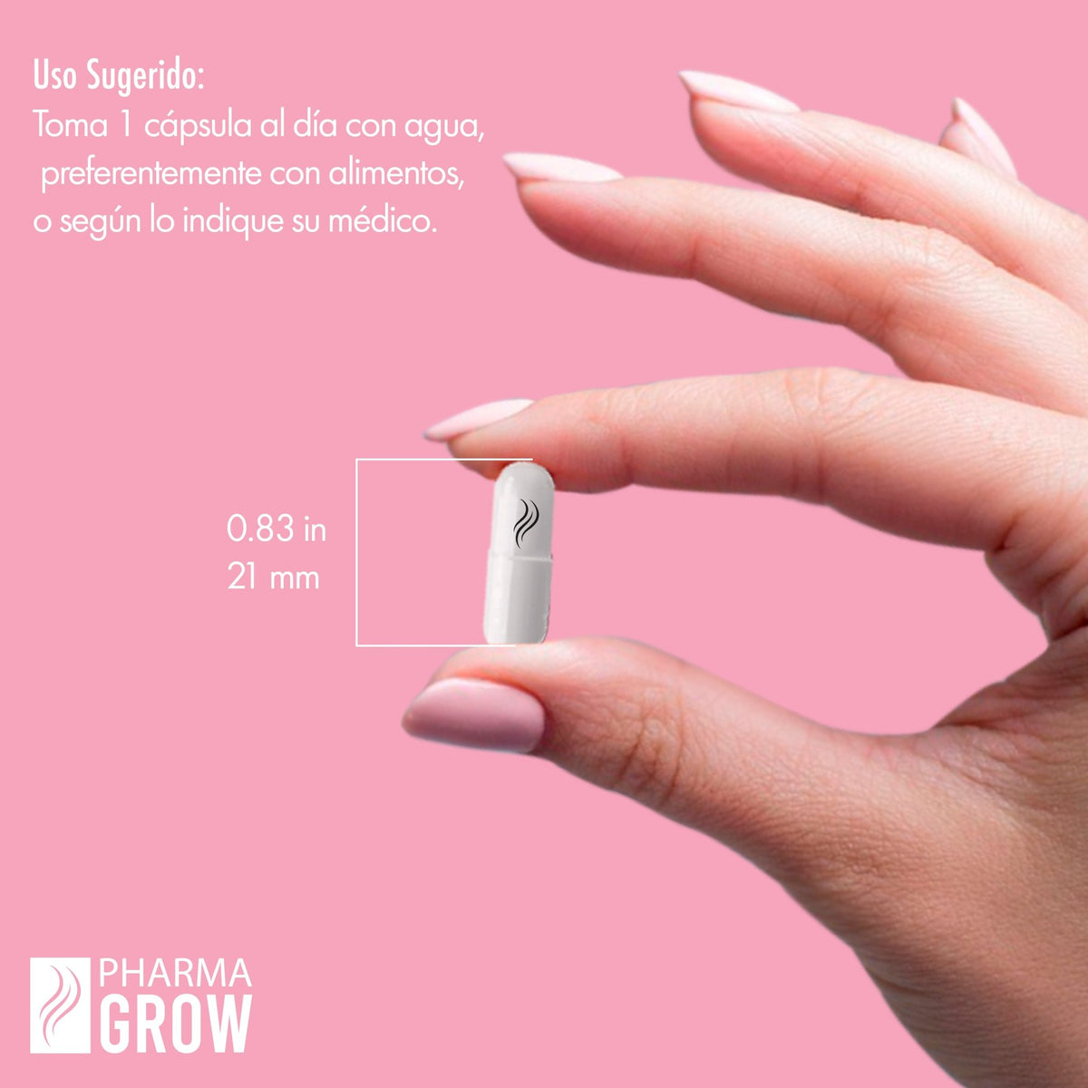 Consumo sugerido - Minoxidil 1mg oral Crecimiento y fortalecimiento de Cabello para mujeres - Pharma Grow Labs. Envíos a todo México.