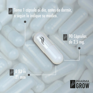 Pharma Grow Minoxidil 2.5 mg Oral Anticaída Capilar | Estimula el Crecimiento y Fortalecimiento de Cabello para hombre y mujeres - Pharma Grow