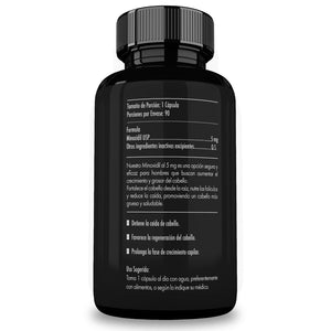 Ingredientes - Minoxidil 5 mg Oral para el Crecimiento y fortalecimiento de Cabello para Hombre - Pharma Grow Labs. Envíos a todo México.