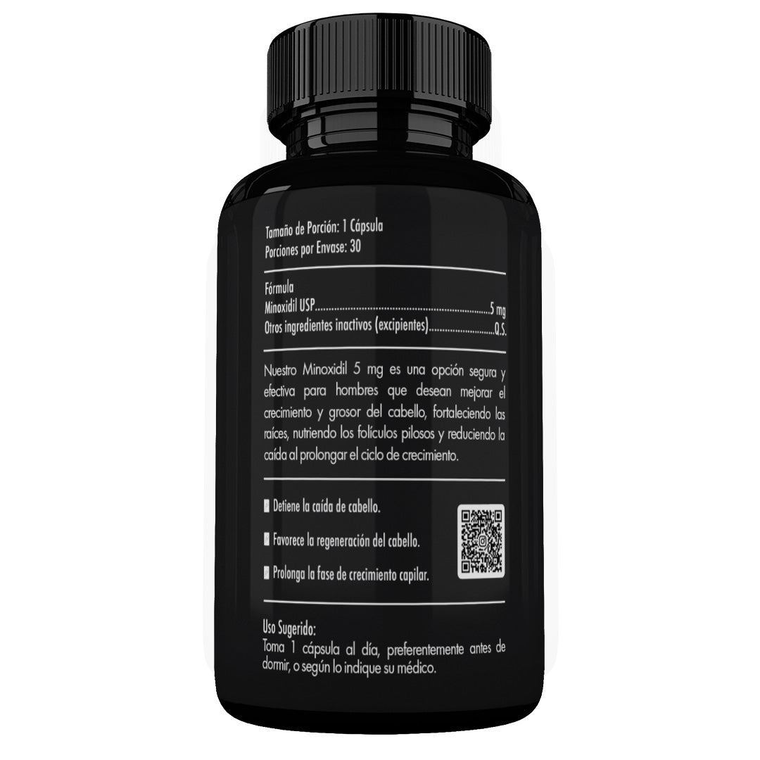 Ingredientes - Pharma Grow Minoxidil Oral 5 mg – 30 Cápsulas | Starter Size - Pharma Grow Labs. Envíos a todo México.