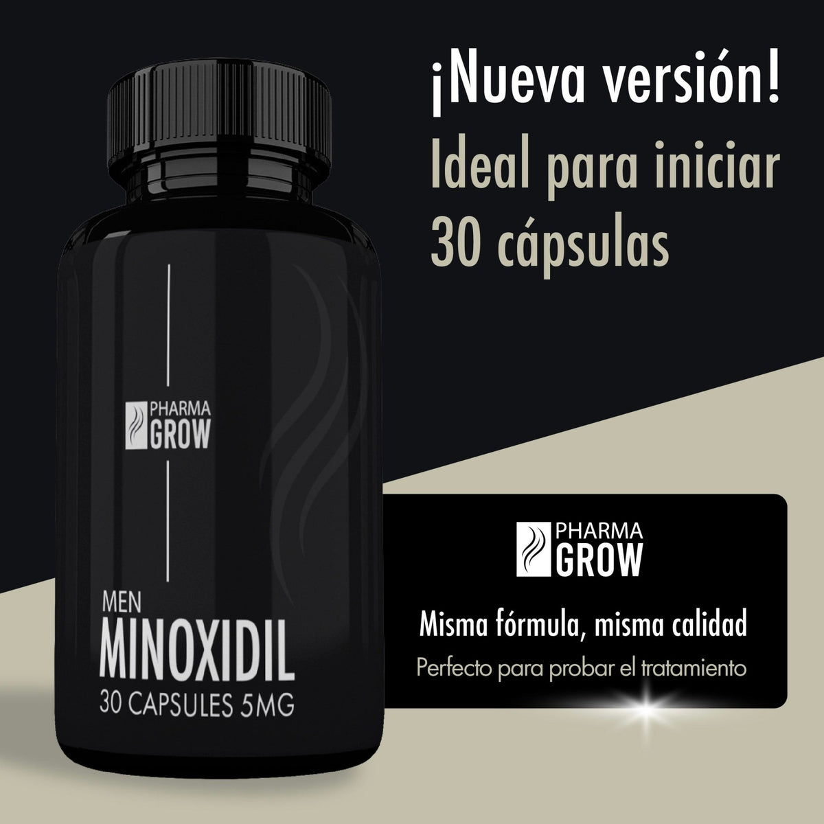 Nueva versión - Pharma Grow Minoxidil Oral 5 mg – 30 Cápsulas | Starter Size - Pharma Grow Labs. Envíos a todo México.