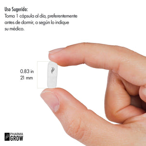 Consumo sugerido - Pharma Grow Minoxidil Oral 5 mg – 30 Cápsulas | Starter Size - Pharma Grow Labs. Envíos a todo México.