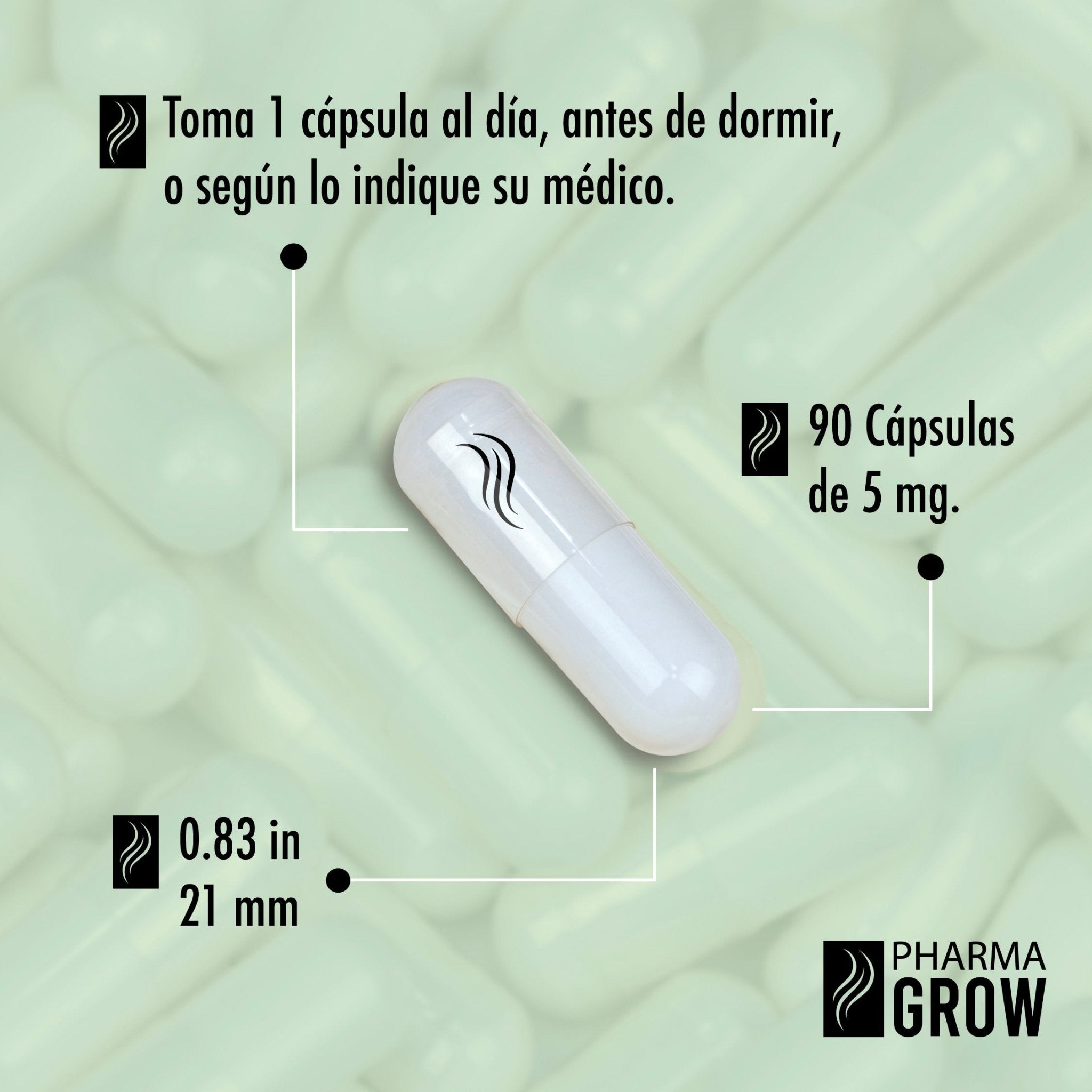 Minoxidil 2.5 mg + Biotina 2.5 mg Oral para el Crecimiento y Fortalecimiento del Cabello - Pharma Grow Labs. Envíos a todo México.