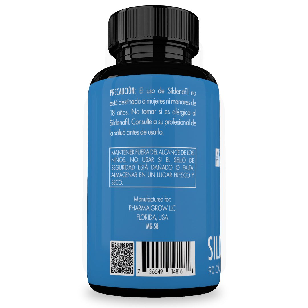 Información - Sildenafil 50 mg con 90 Cápsulas | Viagra Genérico - Pharma Grow Labs. Envíos a todo México.
